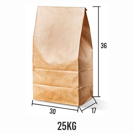 Saco Kraft Liso sem impressão chapa 31x17x36 c/200un