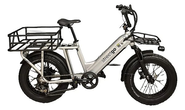 BICICLETA ELETRICA STREETGO S40 750WH Cinza e Preto