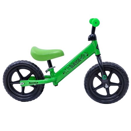 Bicicleta De Equilíbrio Infantil JPP Rava Sunny Aro 12 Verde E Preto