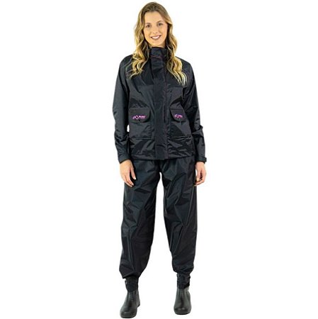 Conjunto Capa De Chuva Protercapas Em Nylon Feminino Sem Forro G