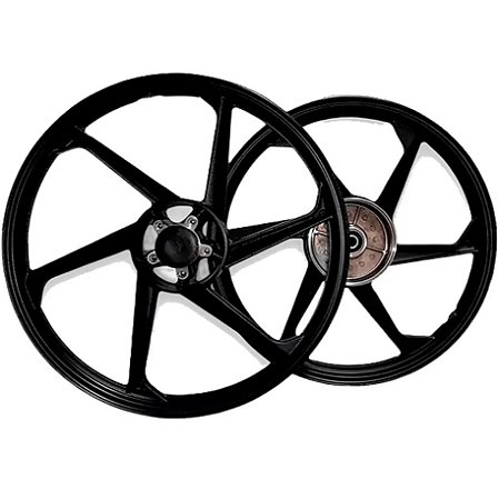 Aro Liga Leve BHD Biz 100/110/110I/125 ES/KS Freio A Tambor Mod 6 Pontas Preto