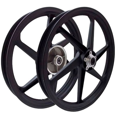 Aro Liga Leve BHD Biz 100/110/125 ESD Freio A Disco Mod 6 Pontas Preto