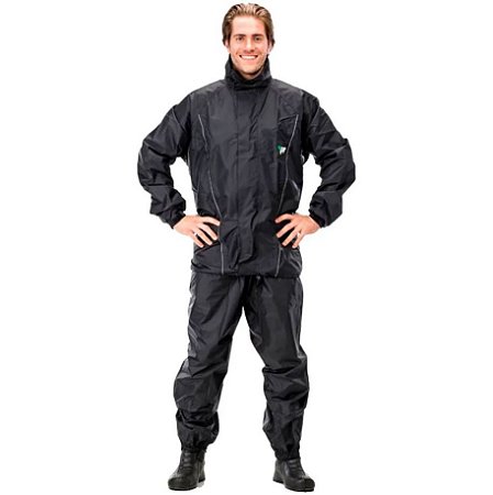 Capa De Chuva Masculino Pantaneiro De Nylon Com Forro Preto GG