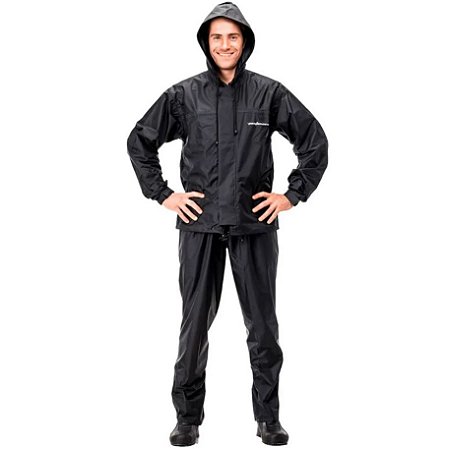 Capa De Chuva Pantaneiro Nylon Com Capuz Preto GG