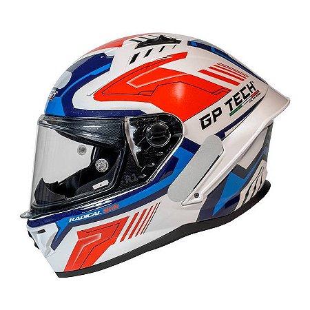CAPACETE GP TECH PILOT STREAM BRANCO-AZUL 61
