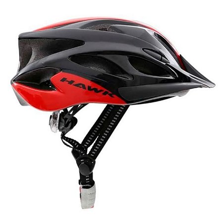 Capacete Para Ciclista Hawk Com Pisca Preto E Vermelho G