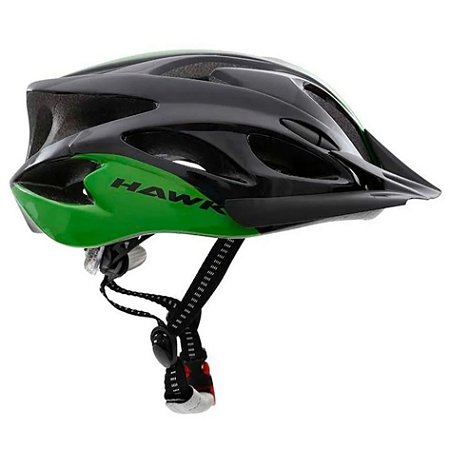 Capacete Para Ciclista Hawk Com Pisca Preto E Verde G