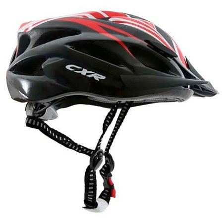Capacete Para Ciclista Crx Com Pisca Preto E Vermelho G