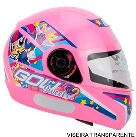 Capacete Infantil Gow Interlagos Sweet Rosa 54