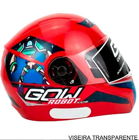 Capacete Infantil Gow Interlagos Robot Vermelho 54