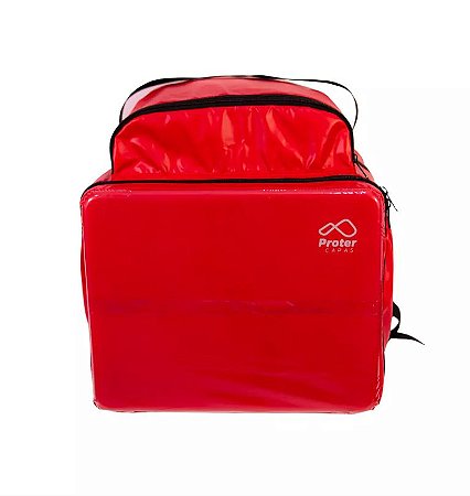 MOCHILA BAG PIZZARIA COM CAIXA ISOPOR 45 LITROS VERMELHA