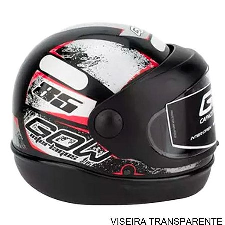 Capacete Gow Interlagos Preto E Prata 60