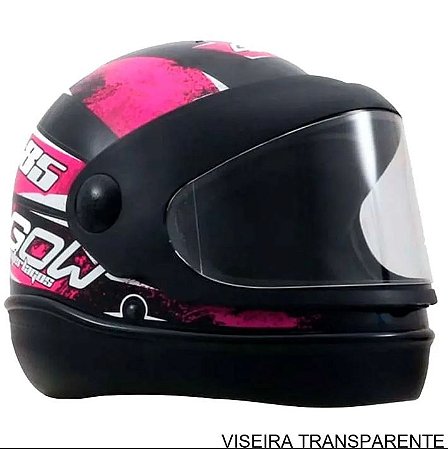 Capacete GOW Interlagos Preto E Rosa 58