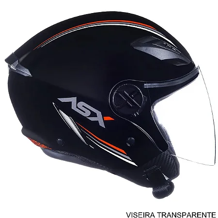 CAPACETE ASX CITY AIR SOLID BRILHO PRETO 60/L