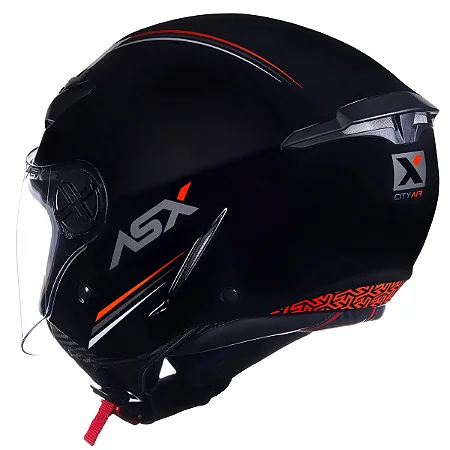 CAPACETE ASX CITY AIR SOLID BRILHO PRETO 62/XL