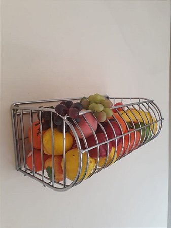 Fruteira de Parede Cromada 40x20cm