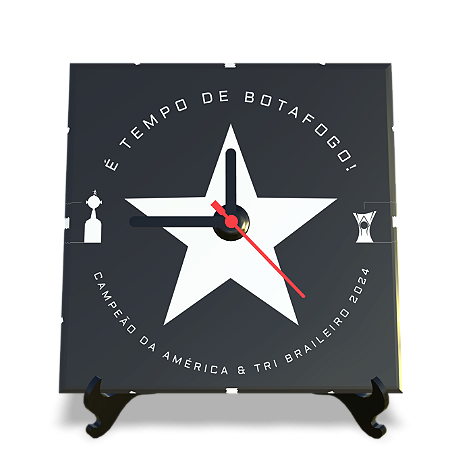 Relógio de Mesa - Estrela Solitária - É Tempo de Botafogo