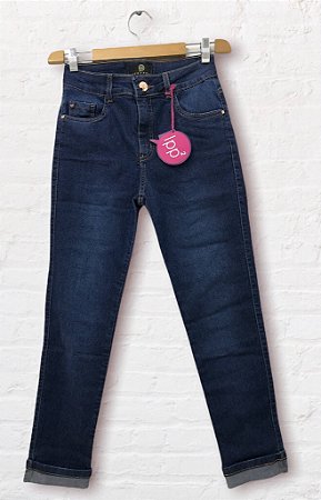 Calça Jeans Feminina Cropped Com Elastano Barra Dobrada REF 09035 13