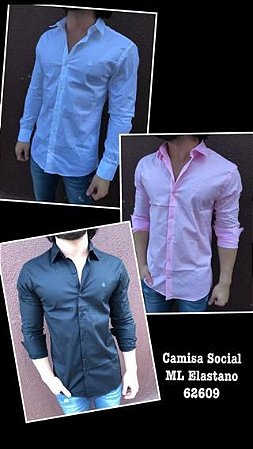 camisa social masculina polo wear