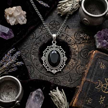 Pingente Camafeu Raven - preto