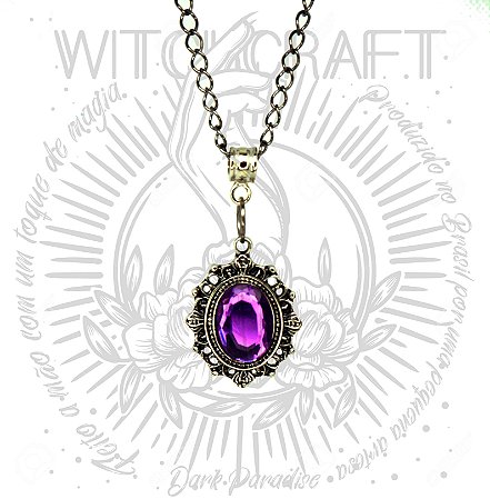 Pingente Camafeu Raven - roxo