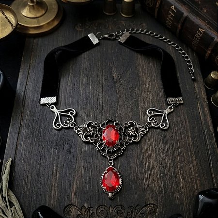 Choker em veludo royal witch - red