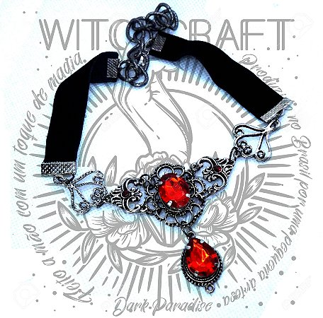 Choker em veludo royal witch - red