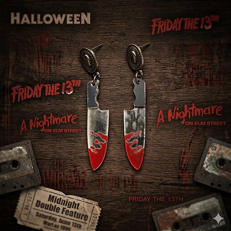 Brinco Horror Knife - Acrilico