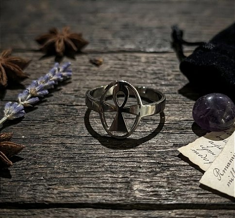 Anel Ankh - Aço cirurgico