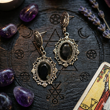 Brinco Raven - Preto