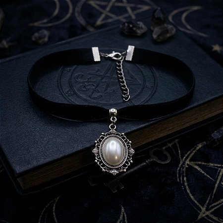 Choker camafeu raven - perolado
