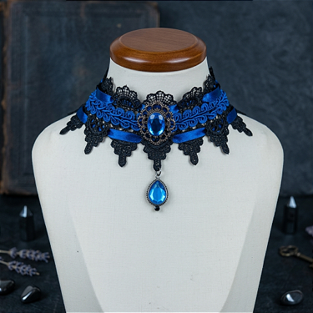 Gargantilha de renda Blue Fairy