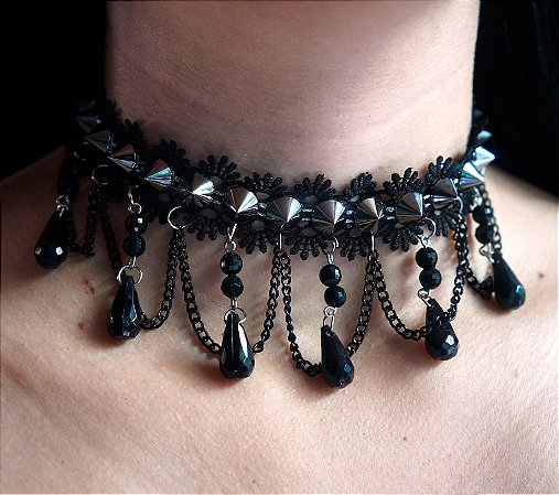 Gargantilha de renda Rebel Rebel