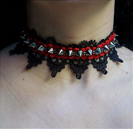 Gargantilha Spiked - Red