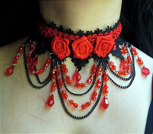 Gargantilhas red roses