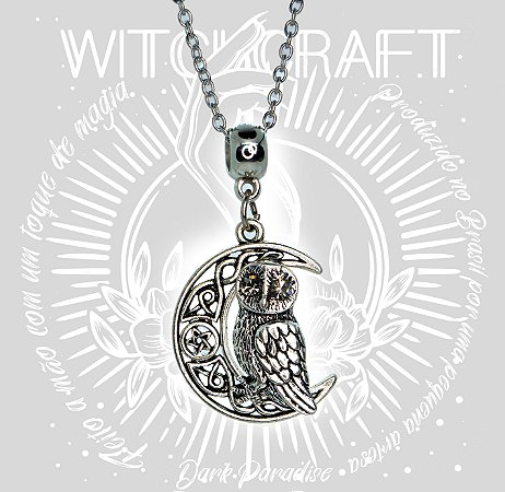 Pingente Coruja na lua