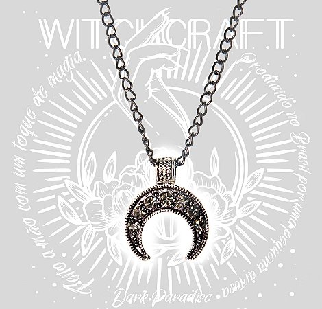 Pingente Meia lua com strass - Diamond