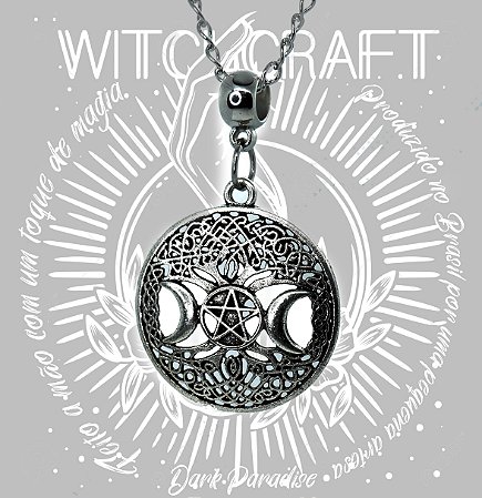 Pingente medalhão triluna com árvore da vida