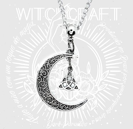 PINGENTE MEIA LUA COM TRIQUETRA