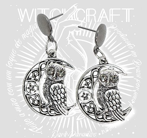 Brinco coruja na lua