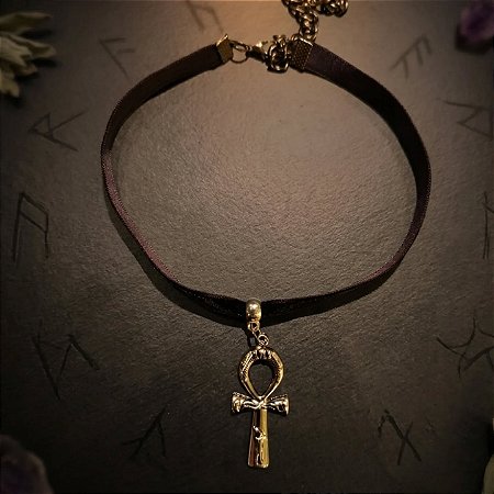 Choker em veludo ankh elegant