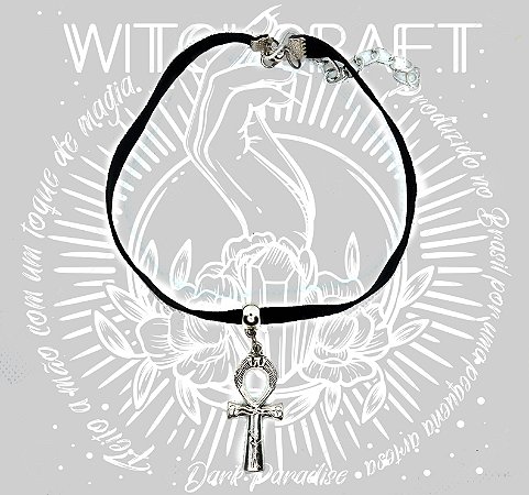 Choker em veludo ankh elegant