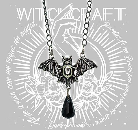 Pingente morcego gota preta