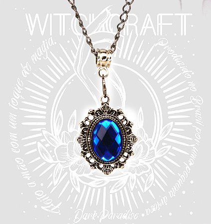 Pingente camafeu Raven - azul