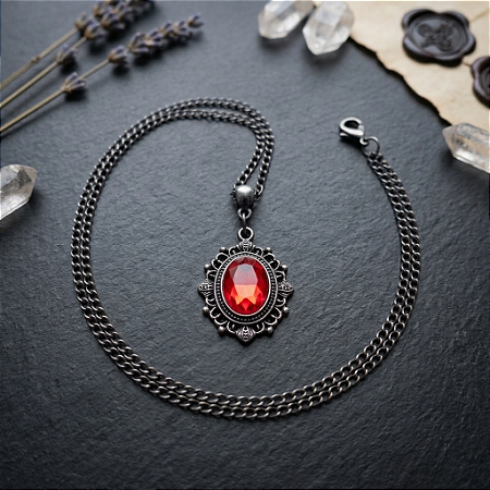 Pingente camafeu Raven - vermelho