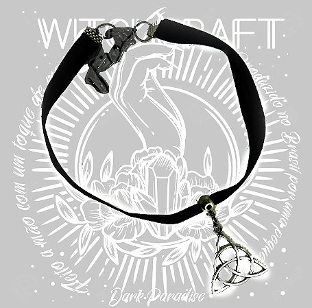 Choker em veludo Triquetra simples