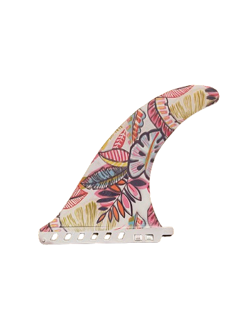 Quilha long Pavani Surf 9 Branca Folhas Coloridas