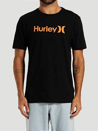 Camiseta Hurley HYTS010870 Solid Preto Laranja