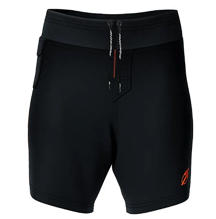 Bermuda Mormaii Flexxxa Pro Due Linee Preto Laranja Curta
