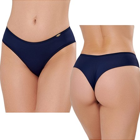 Calcinha feminina fio dental Microfibra kit 02 unidades